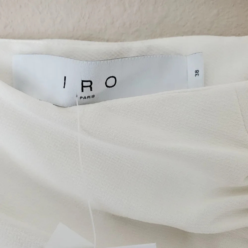 IRO Paris Hagat Shirred White Maxi Skirt with Slit Size 38 6 - Picture 12 of 15